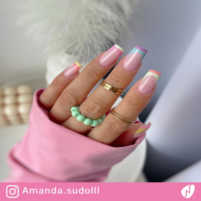 Double French Pastel Nails